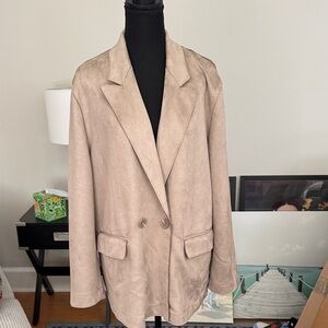 Zara Beige Double-Breasted Blazer